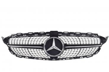 Black radiator grille with Mercedes star 