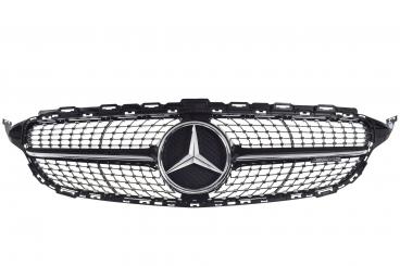 Black radiator grille with Mercedes star 