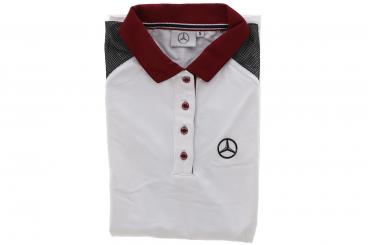 Collection women's golf polo shirt, white/black/plum, S 