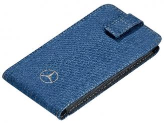 Collection custodia per smartphone blu jeans, 100% cotone 